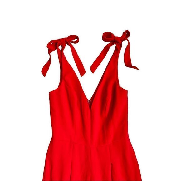 Dress The Population Sleeveless V-Neck Jumpsuit Womens Red Size Extra Small - Picture 2 of 6